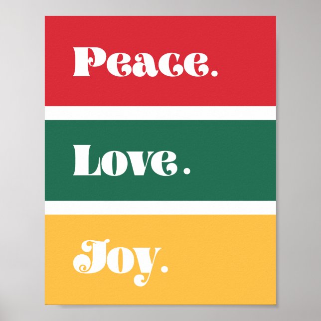 Poster Moderne Paix Amour Joie Noël (Devant)