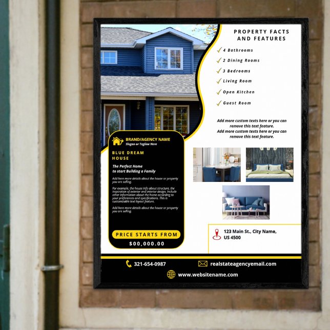 Poster Moderne Professionnel Noir Jaune Véritable État Pe (Créateur téléchargé)