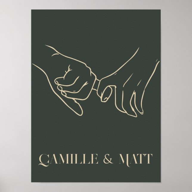 Poster Moderne Simple Abstrait Line Art, boho chic (Devant)