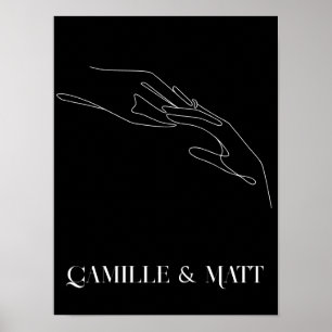 Poster Moderne Simple Abstrait Line Art, boho chic Poste