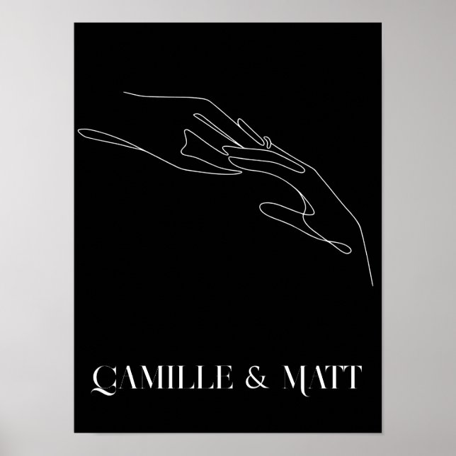 Poster Moderne Simple Abstrait Line Art, boho chic Poste (Devant)