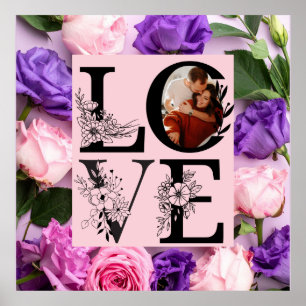 Poster Moderne Simple Amour Photo Joyeuse Saint-Valentin