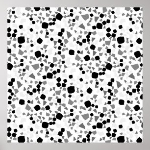 Poster Moderne Simple Blanc Terrazzo Noir