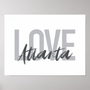 Poster Moderne, simple, cool, design urbain Love Atlanta