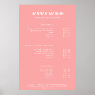 Poster Moderne Simple, Professionnel, Salon, Liste de Pri