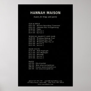 Poster Moderne Simple, Professionnel, Salon, Liste de Pri