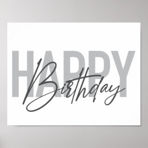 Poster Moderne, simple, urbain, cool Joyeux anniversaire