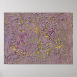 Poster Moderne tendance Art Abstrait rose jaune vert
