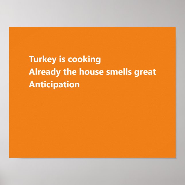 Poster Moderne Thanksgiving Haiku Poem Minimal Orange (Devant)