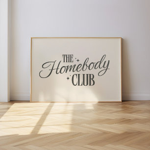Poster Moderne "The Homebody Club" Beige Neutre