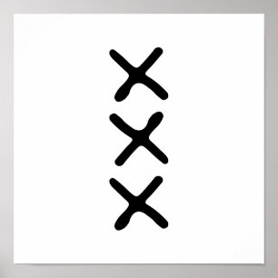 Poster Moderne trois X Monochrome Minimaliste Nordic