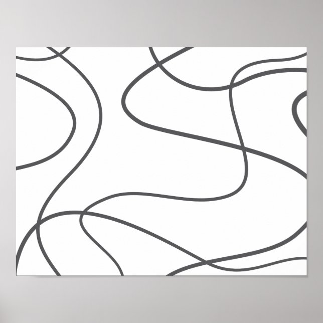 Poster Moderne, urbain, motif abstrait. Lignes courbes et (Devant)