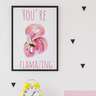 Poster Moderne Vous Flamazirez Beauté Flamant rose rose