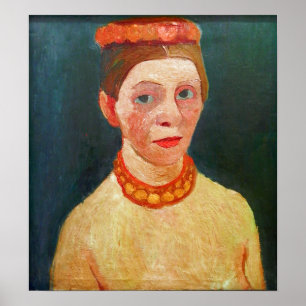 Poster Modersohn-Becker - Autoportrait Avec Rouge