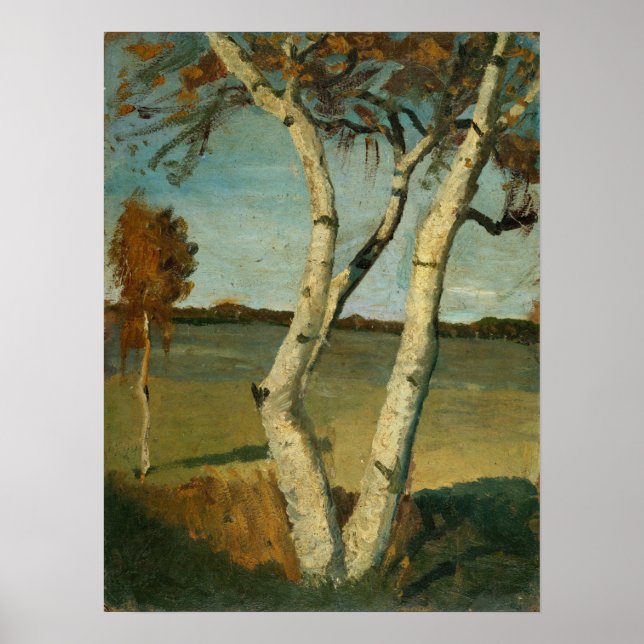 Poster Modersohn-Becker - Biseau À Deux Écrans Et Paysage (Devant)