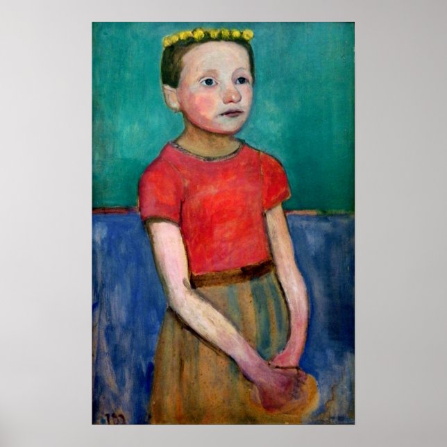Poster Modersohn-Becker - Portrait De La Fille Italienne  (Devant)