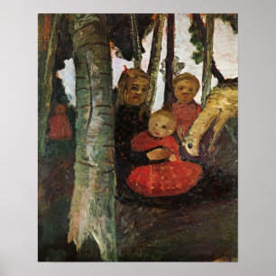 Poster Modersohn-Becker - Trois Enfants Avec Chèvre