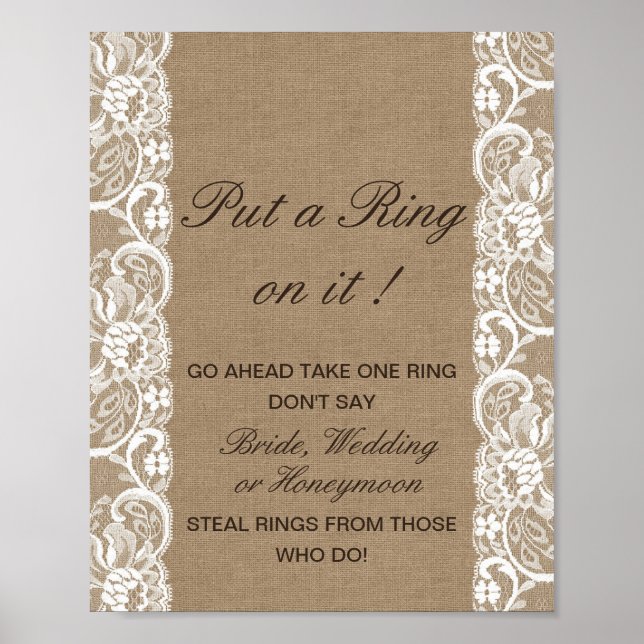 Poster Modifiable Mettre une bague au jeu de Baby Shower  (Devant)