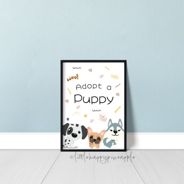 Poster Modifier Adopter Un Signe De Chiot (Créateur téléchargé)