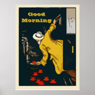 Poster Modifier le texte, Style Vintage Espresso Signer