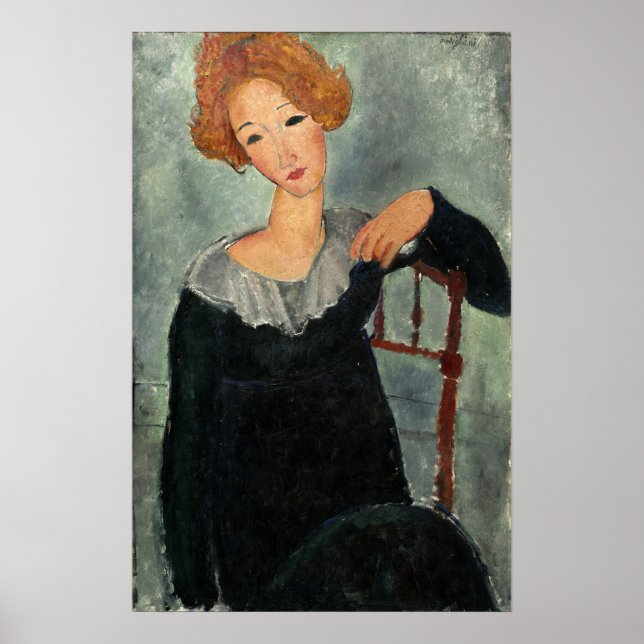 Poster Modigliani - Femme aux cheveux rouges 1917 (Devant)