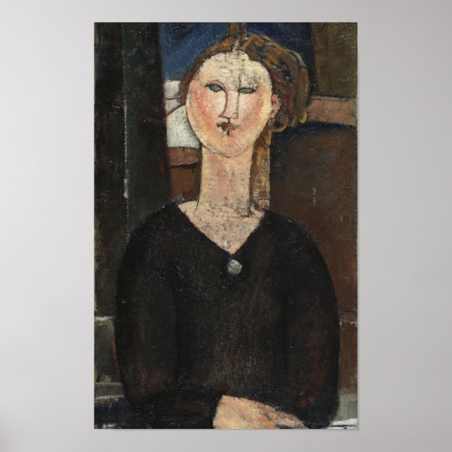 Poster Modigliani femme avec Brooch Art Moderne Imprimer (Devant)