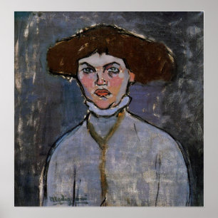 Poster Modigliani - Tête de jeune femme 1908
