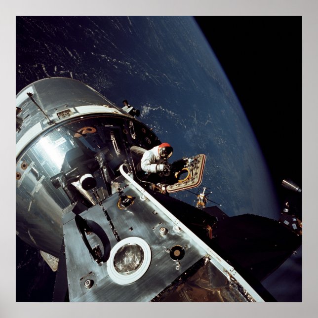 Poster Module de commande Apollo 9 ancré avec module luna (Devant)