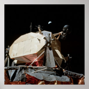 Poster Module Lunaire Apollo 17 "Challenger" & Earth
