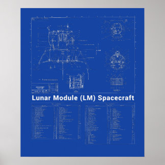 Poster Module lunaire Lander Lune (LM) - Plan directeur