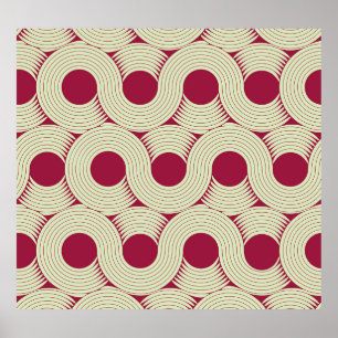 Poster Moebius Stripe : Carrelage rouge-vert infini