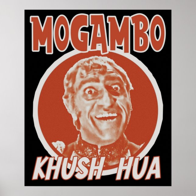 Poster Mogambo Khush Hua Bollywood Sarcastique Funny Desi (Devant)