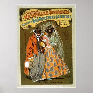 Poster "Moi et mon bébé - Vintage Big Minstrel Carnivale 
