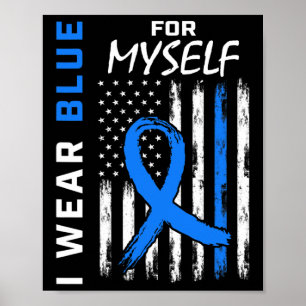 Poster Moi Je Porte Du Bleu Pour Moi-Même Sensibilisation