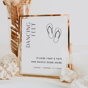 Poster MOINDRE PIEDS DE DANSE Mariage Flip Flops SIGNE