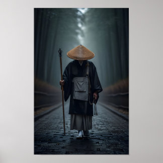 Poster Moine Zen Japonais