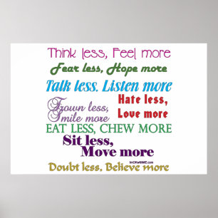 Poster Moins c'est Plus