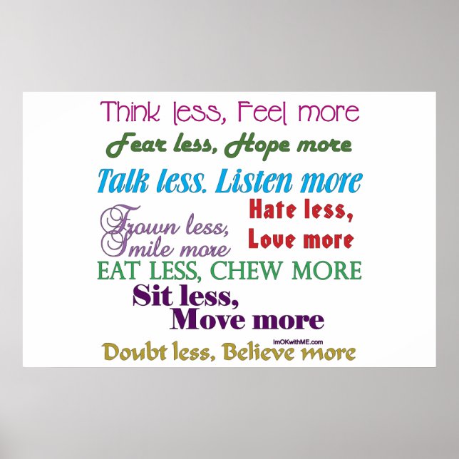 Poster Moins c'est Plus (Devant)