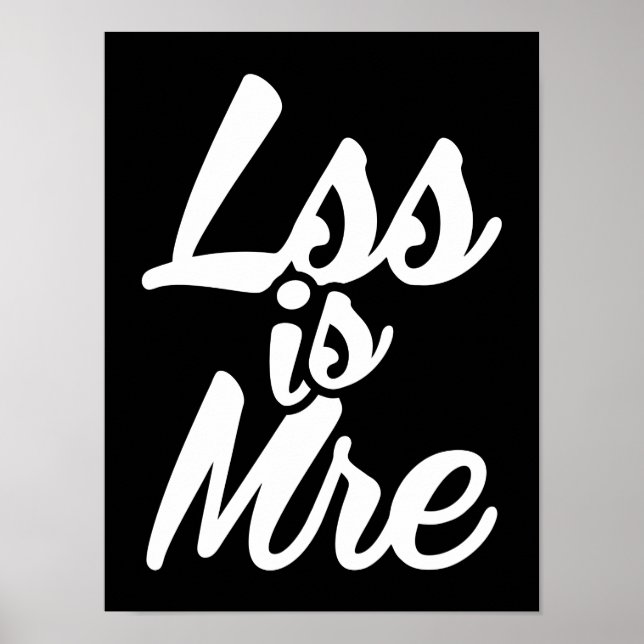 Poster Moins c'est plus, moins c'est (Devant)