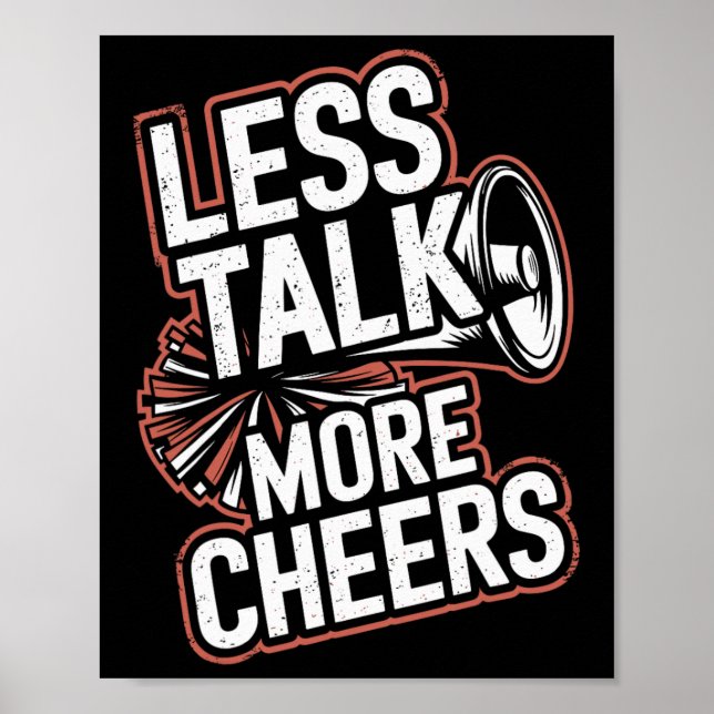 Poster Moins de parlotte Plus de acclamations Cheerleadin (Devant)