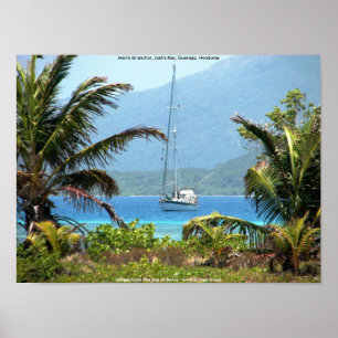 Poster Moira à l'ancre, Josh's Key, Guanaja, Honduras