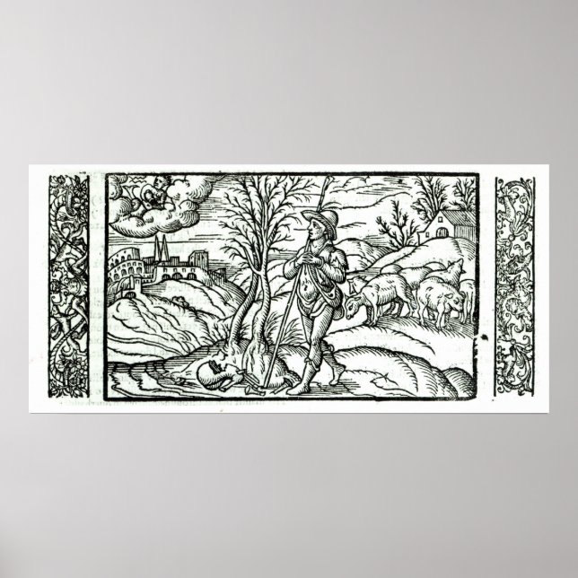 Poster Mois de janvier à partir d'un calendrier des berge (Devant)