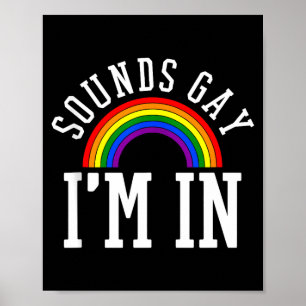 Poster Mois de la fierté gay sonne gay arc-en-ciel drôle