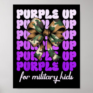 Poster Mois De L'Enfant Militaire Purple Pour Mil