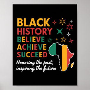 Poster Mois de l'histoire des Noirs Croire Réussir Réussi