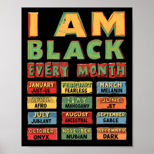 Poster Mois de l'histoire des Noirs Culture noire Je suis