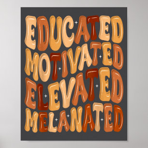 Poster Mois de l'histoire des Noirs Éduqué Motivé Élevé M