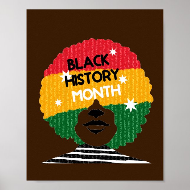 Poster Mois de l'histoire des Noirs Femmes afro-américain (Devant)