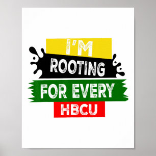 Poster Mois de l'histoire des Noirs Hbcu Je soutiens chaq