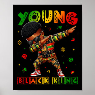 Poster Mois de l'histoire des Noirs Jeune roi noir Fierté